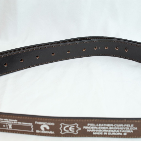 Genuine Black Leather Belt from Spain 46” - Picture 4 of 7